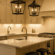 A beautifully lit kitchen design, showcasing various lighting options and a sophisticated layout that inspires kitchen remodel ideas.