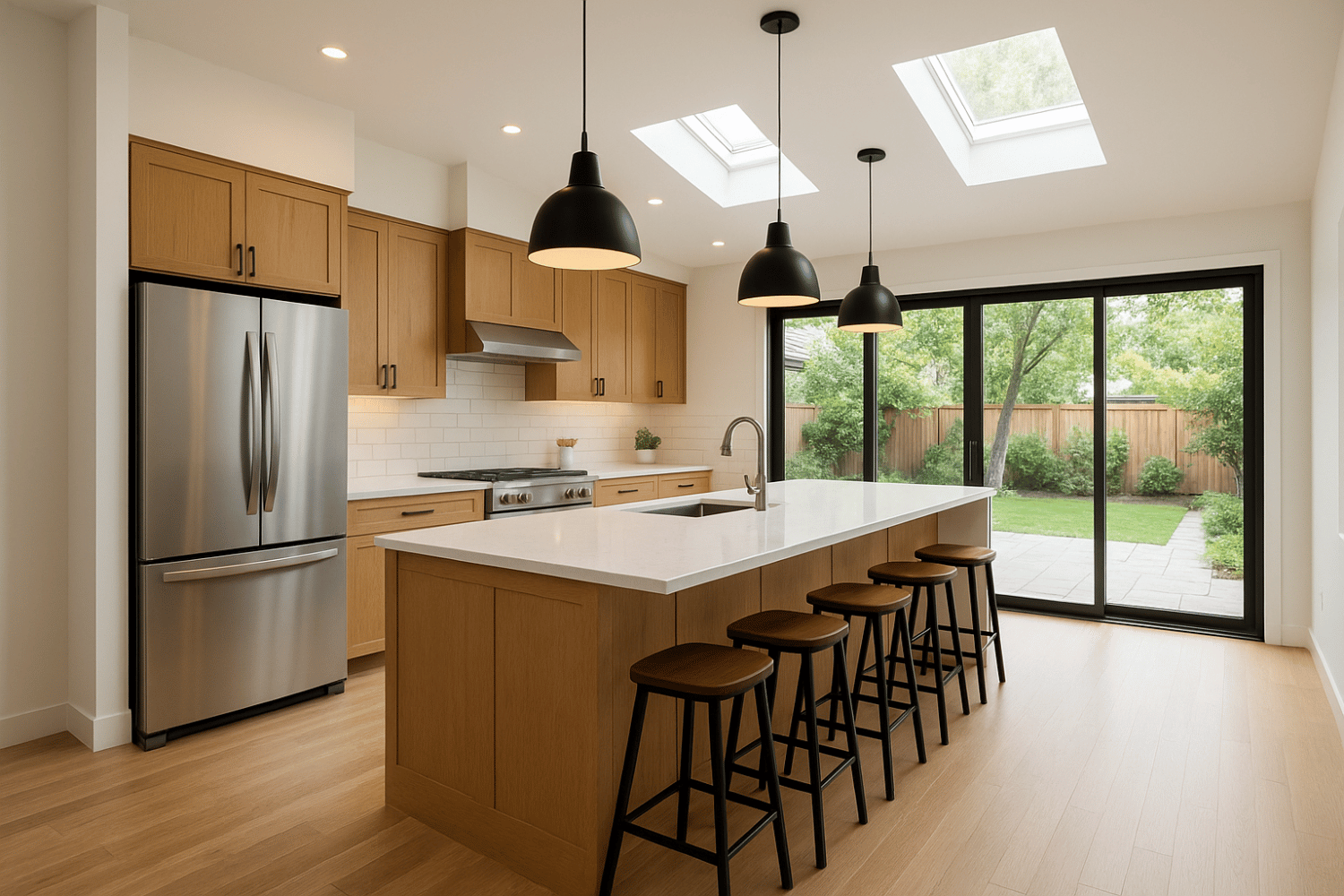 A modern kitchen addition that serves as the heart of the home.