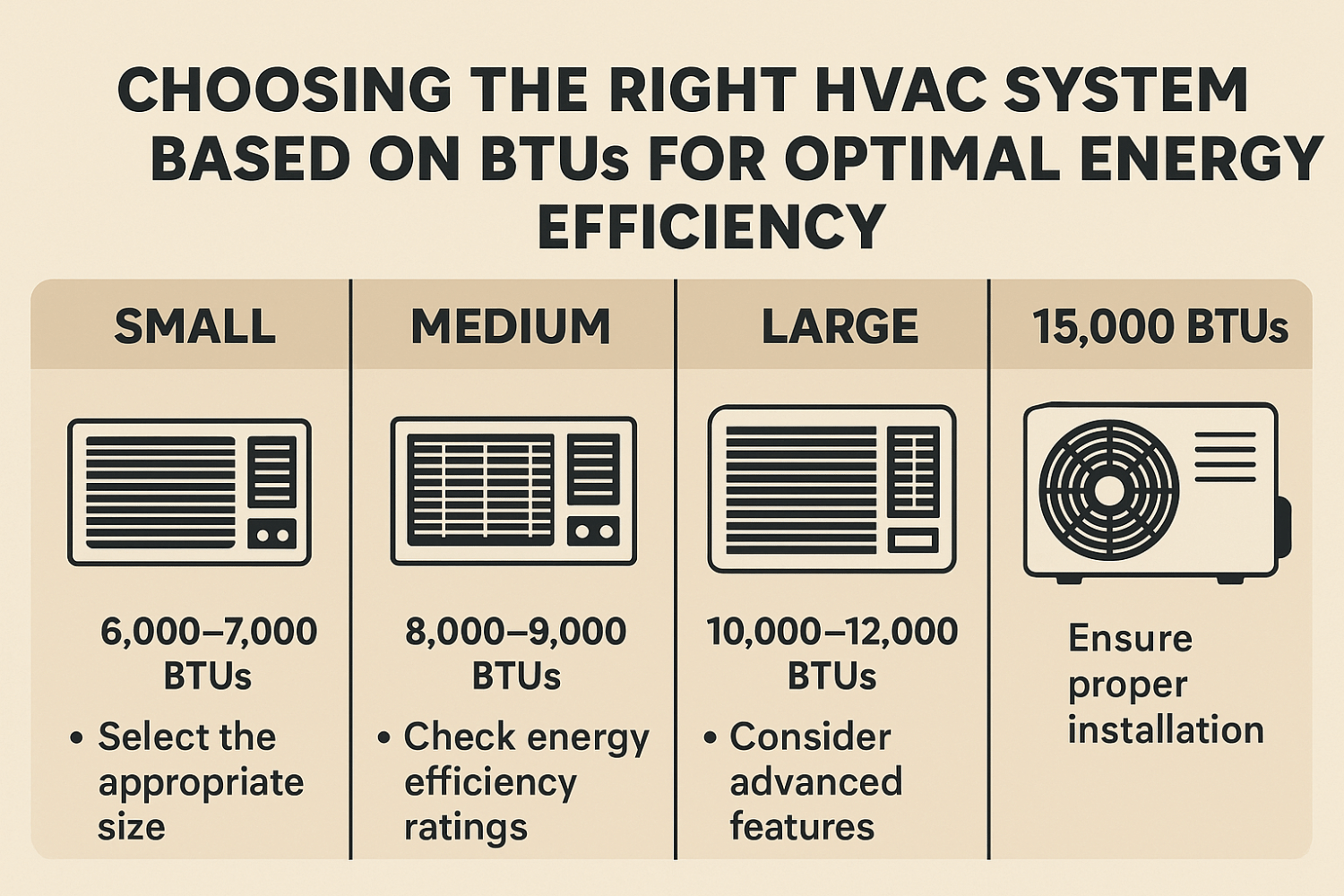 Choosing the right HVAC system based on BTUs for optimal energy efficiency.